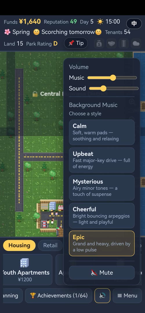 Park Tycoon gameplay screenshot